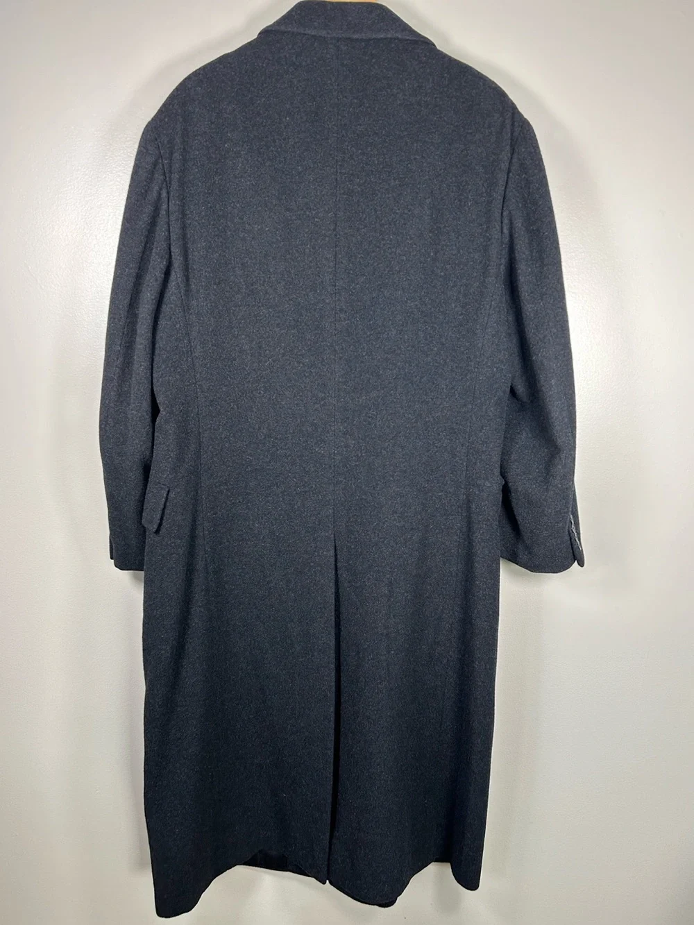 Polo Ralph Lauren 100% Cashmere Overcoat 42R Gray Long Trench Coat Blue Label